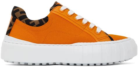 fendi sock sneaker orange|fendi shearling leather sneakers.